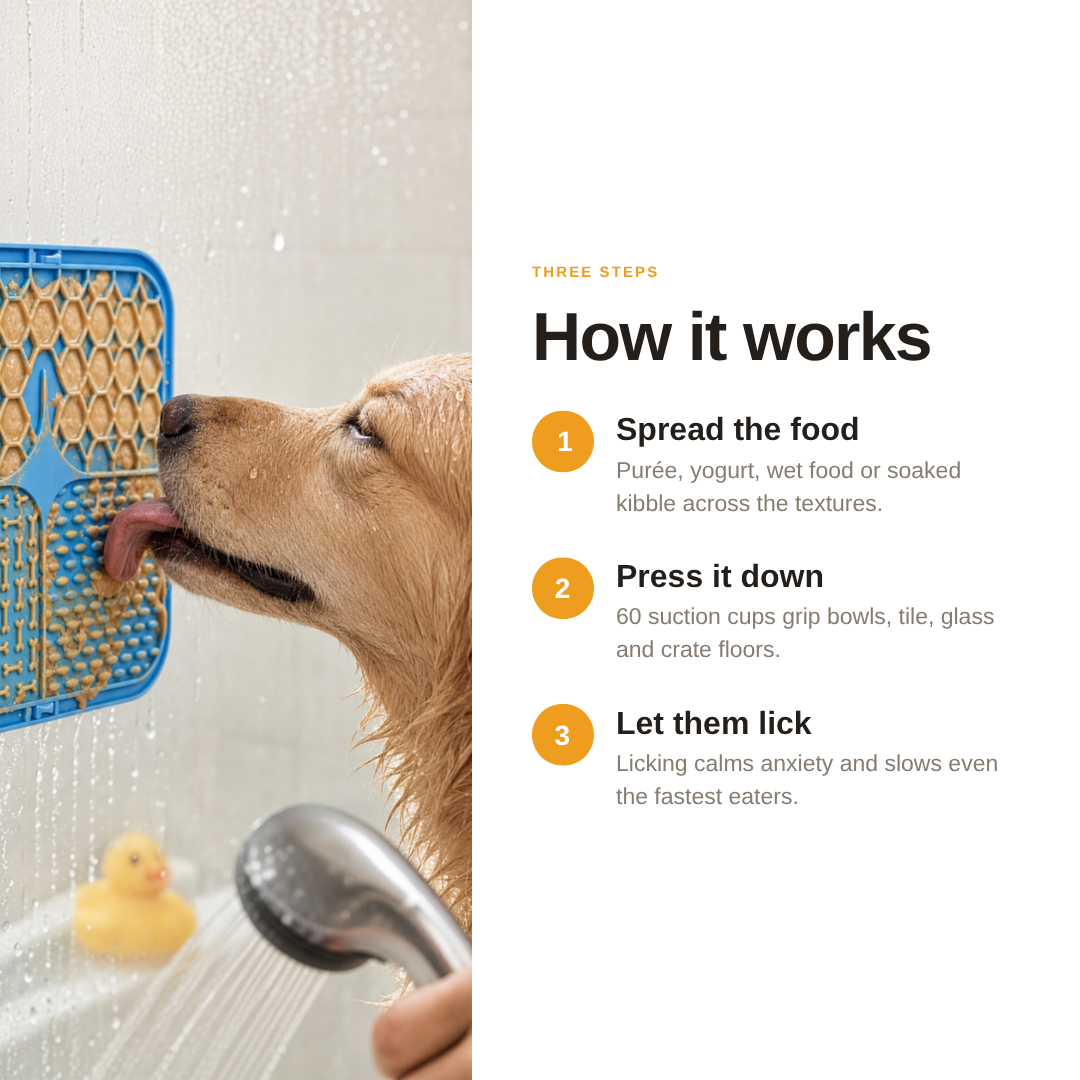Suction Lick Mat for Dogs — Bath Time & Grooming Distraction Pad
