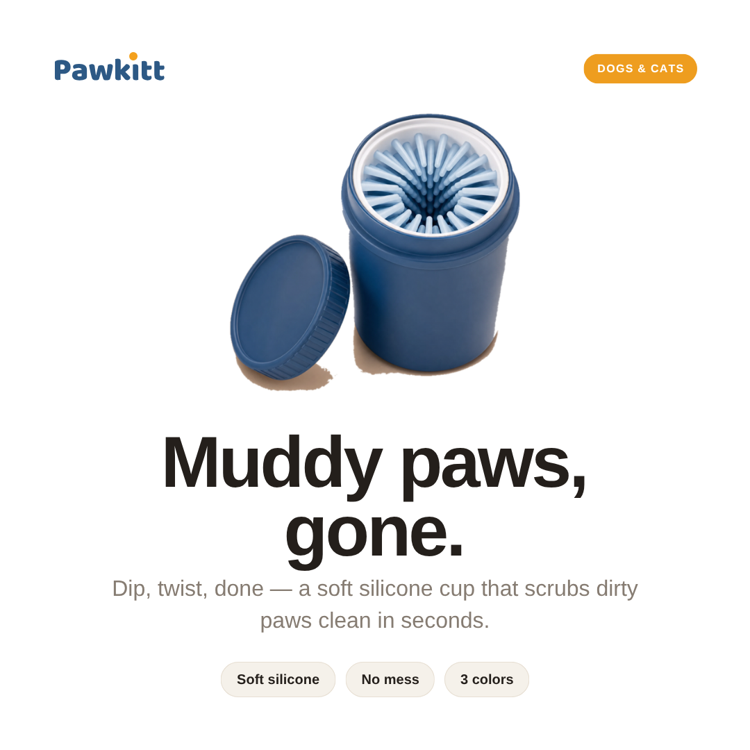 Portable Dog Paw Cleaner Cup — Muddy Paws Cleaned in Seconds