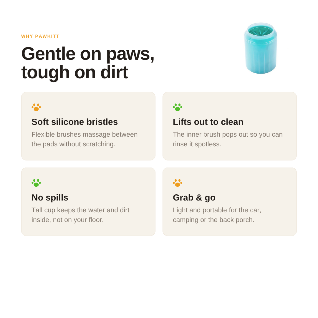 Portable Dog Paw Cleaner Cup — Muddy Paws Cleaned in Seconds