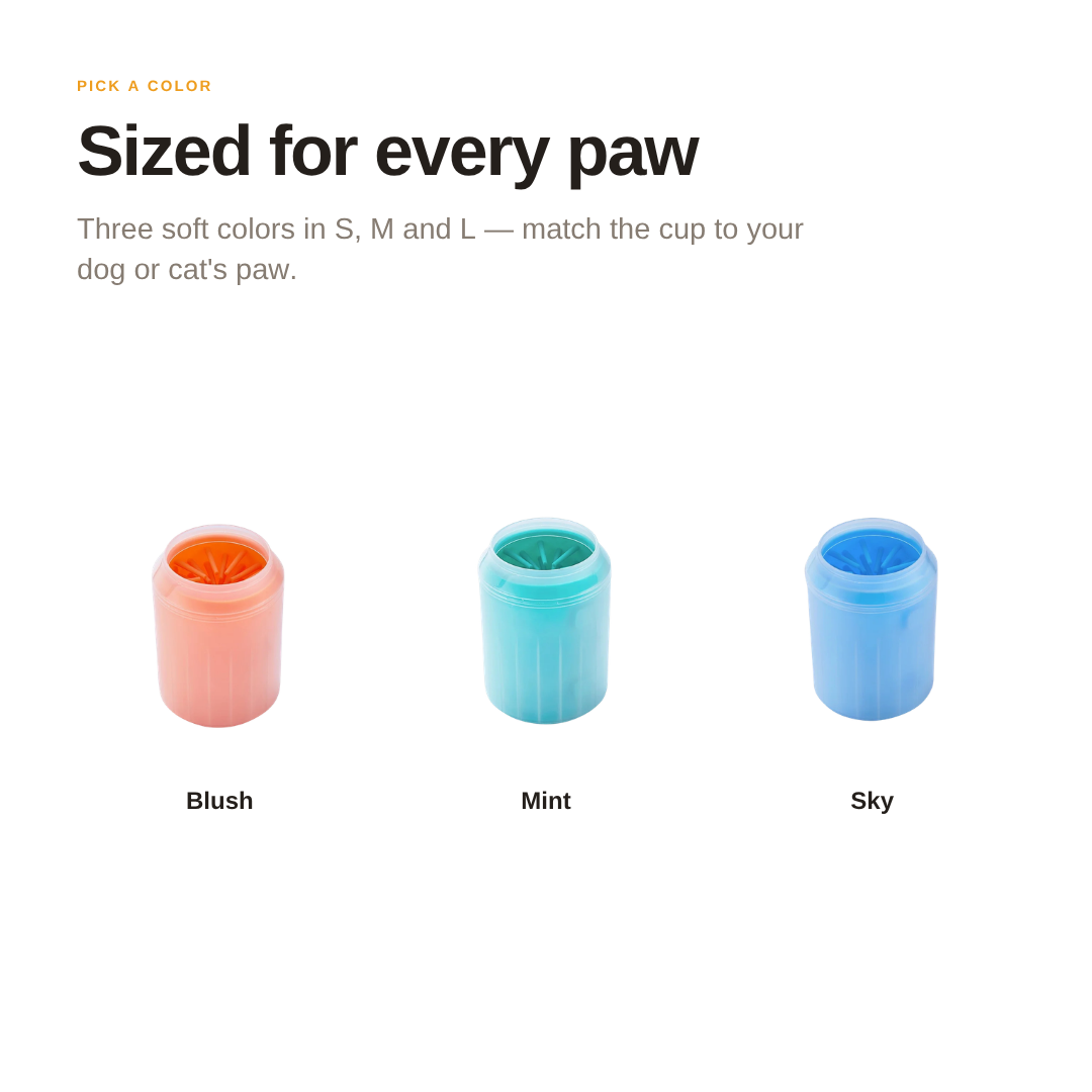 Portable Dog Paw Cleaner Cup — Muddy Paws Cleaned in Seconds