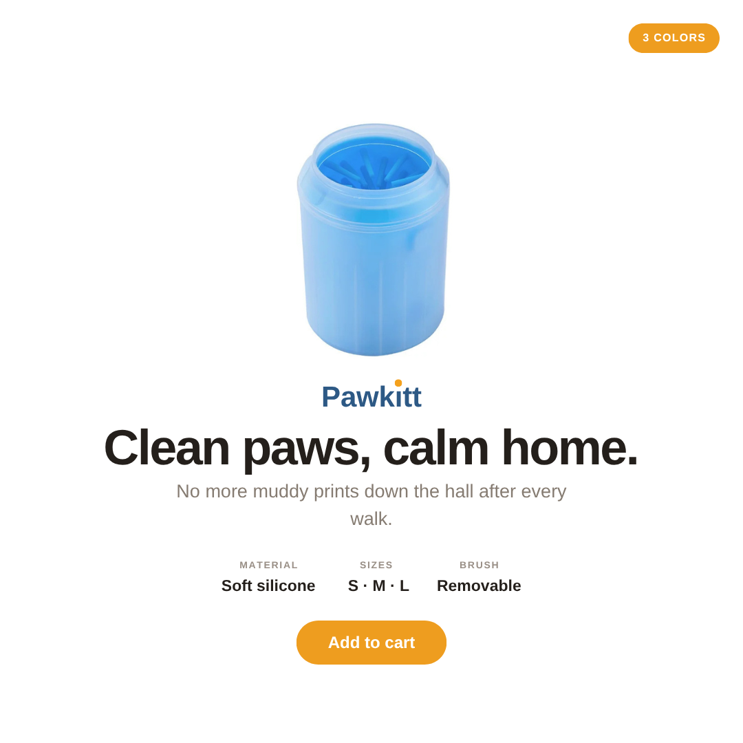 Portable Dog Paw Cleaner Cup — Muddy Paws Cleaned in Seconds